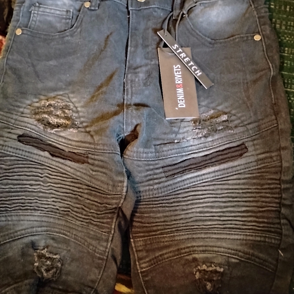 Black Demin Short Pants